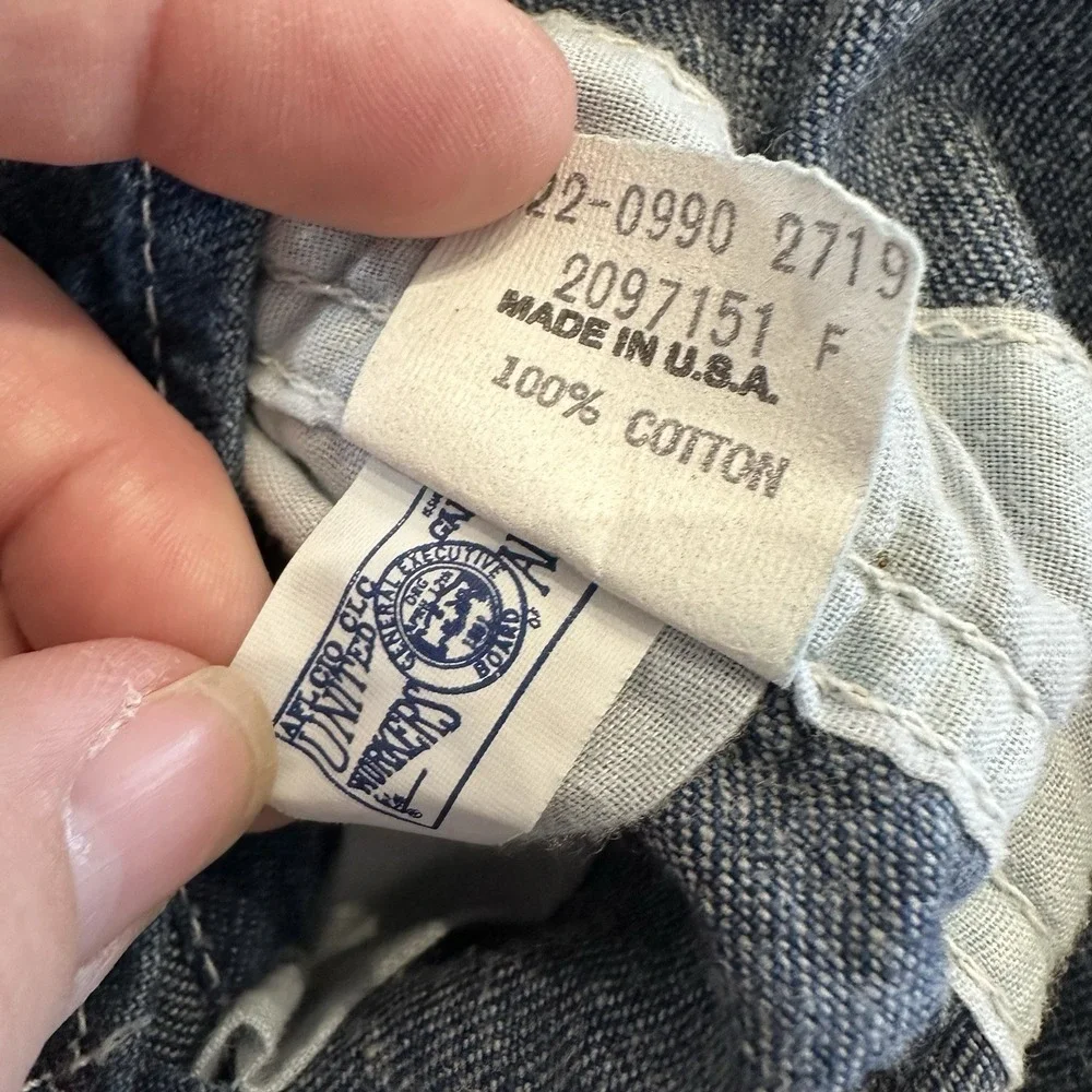 VTG Baby Boys Osh Kosh B'Gosh Bib Overalls Dark‎ Wash Denim Blue 18 Mos 90's